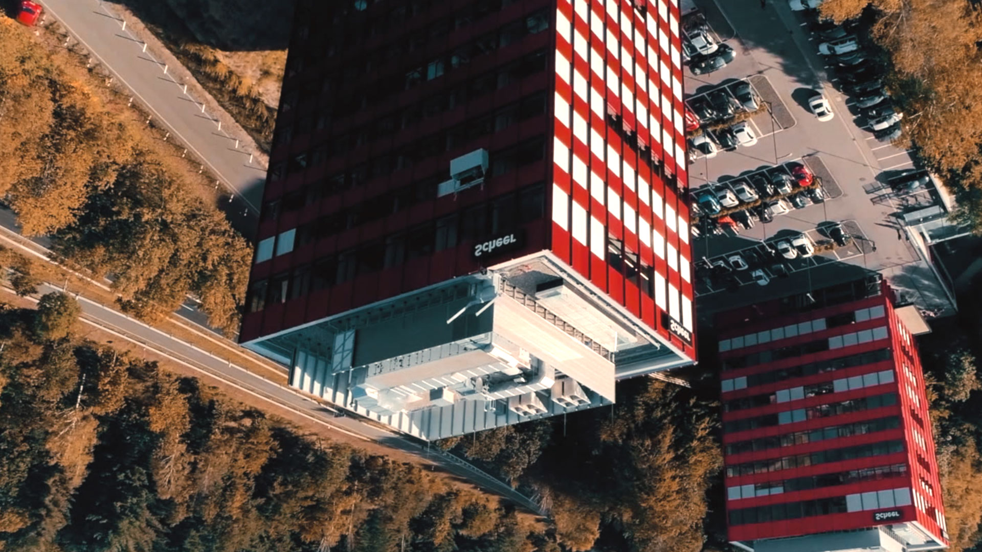 upside down view of scheer towers